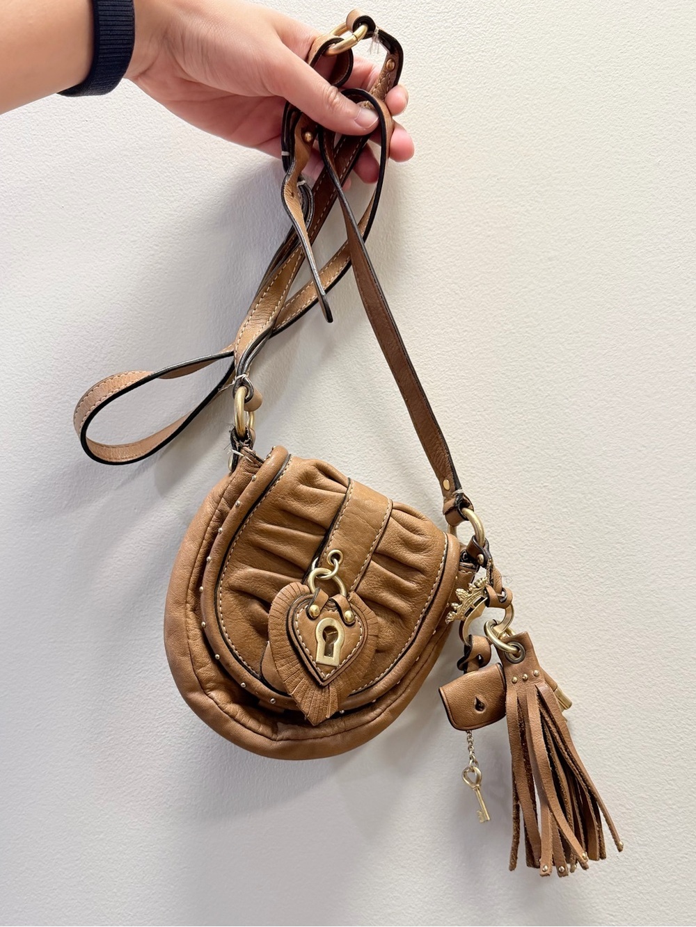 Juicy Couture Vintage Pebbled Leather Crossbody Bag